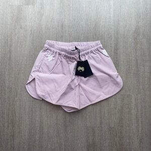Darc Sport Small Dual Wolf Nadia Track‎ Shorts in Purple Smoke 1060